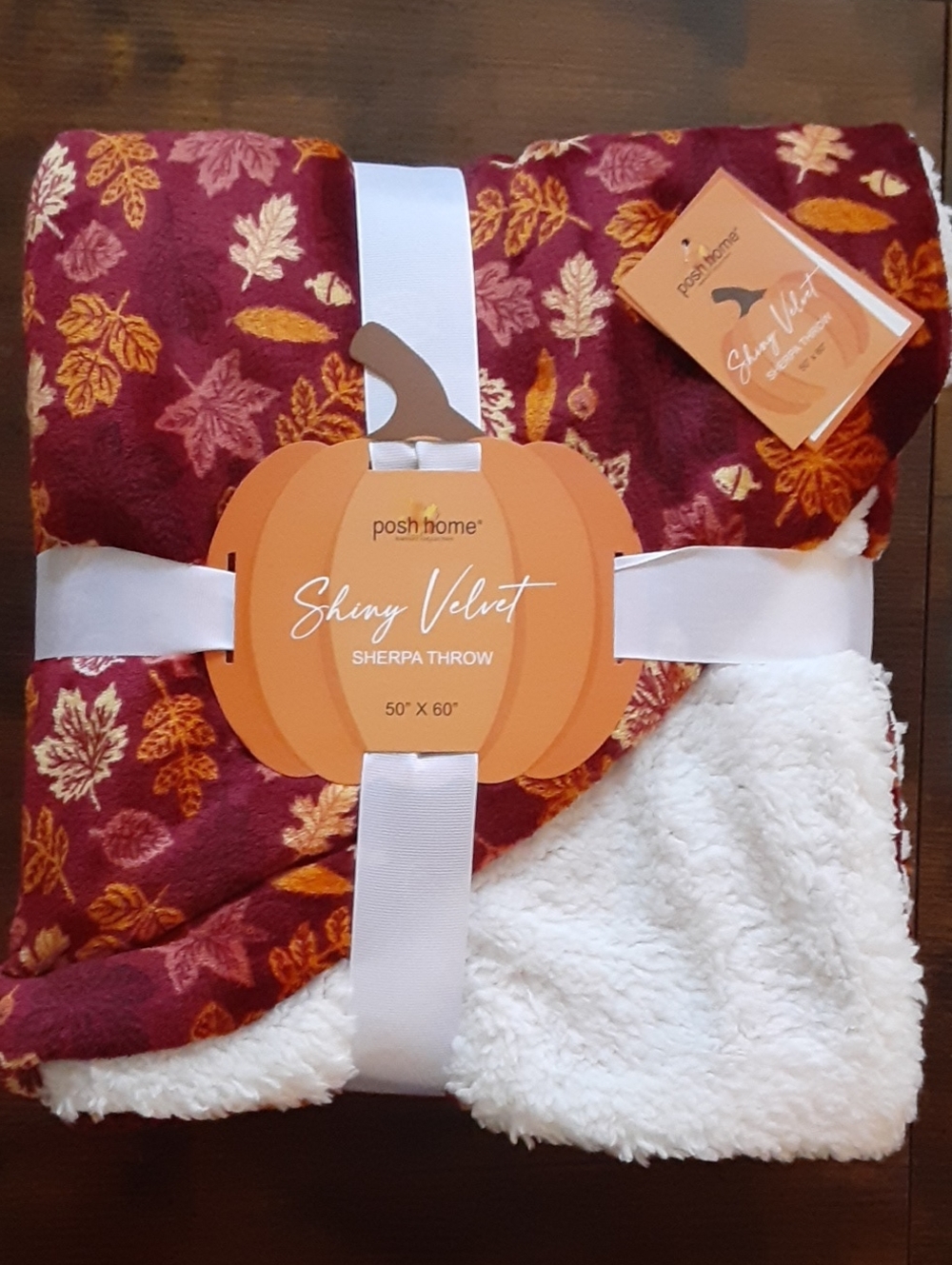 Autumn Leaves Sherpa Throw